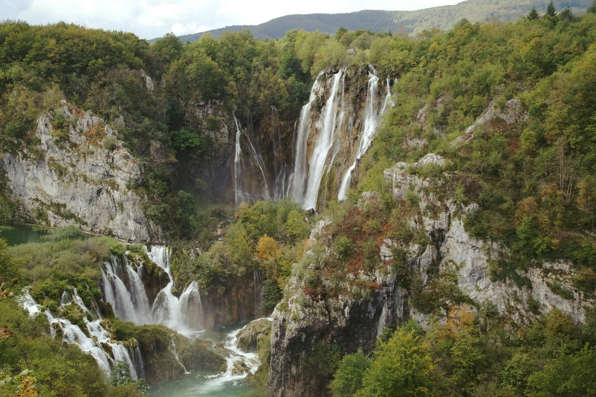 Waterfalls at Plitvice Lakes National Park on a day trip from Split
